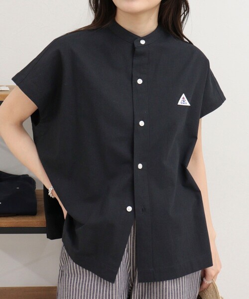 GEVACO(ゲバコ)の「【GEVACO/ゲバコ】バンドカラーフレンチスリーブシャツ(シャツ/ブラウス・レディース・レッド/グリーン/ブラック/オフホワイト・38)」の5枚目の写真