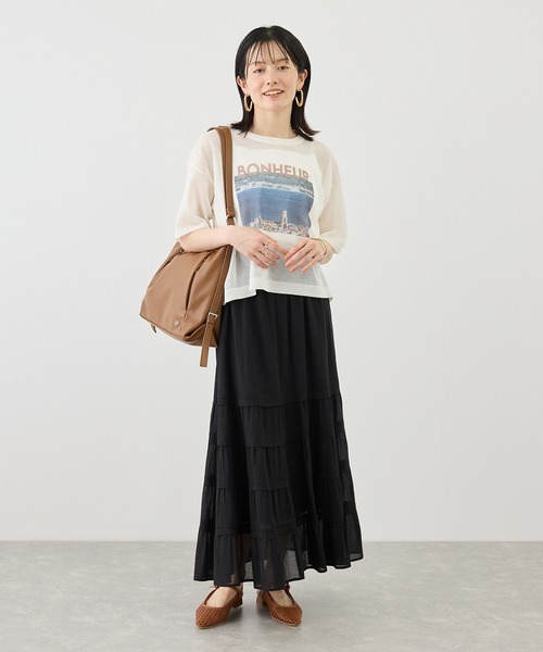 ROPE' PICNIC（ロペピクニック）の「フォトプリントニットTシャツ（ニット/セーター・レディース・クリーム/キナリ・FREE）」の4枚目の写真