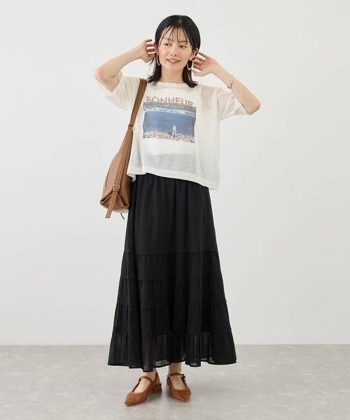 ROPE' PICNIC（ロペピクニック）の「フォトプリントニットTシャツ（ニット/セーター・レディース・クリーム/キナリ・FREE）」の6枚目の写真