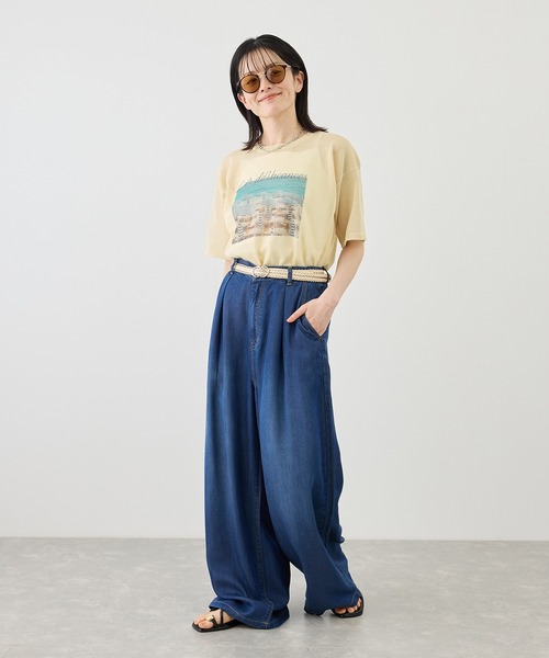 ROPE' PICNIC（ロペピクニック）の「フォトプリントニットTシャツ（ニット/セーター・レディース・クリーム/キナリ・FREE）」の14枚目の写真