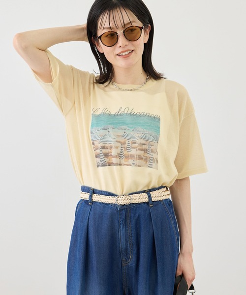 ROPE' PICNIC（ロペピクニック）の「フォトプリントニットTシャツ（ニット/セーター・レディース・クリーム/キナリ・FREE）」の15枚目の写真