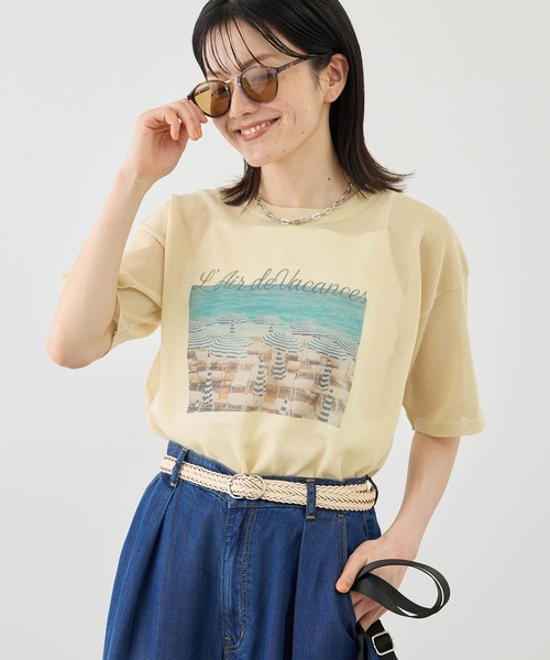 ROPE' PICNIC（ロペピクニック）の「フォトプリントニットTシャツ（ニット/セーター・レディース・クリーム/キナリ・FREE）」の16枚目の写真