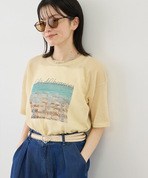 ROPE' PICNIC（ロペピクニック）の「フォトプリントニットTシャツ（ニット/セーター・レディース・クリーム/キナリ・FREE）」の18枚目の写真