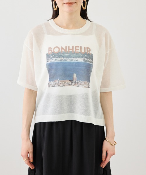 ROPE' PICNIC（ロペピクニック）の「フォトプリントニットTシャツ（ニット/セーター・レディース・クリーム/キナリ・FREE）」の20枚目の写真