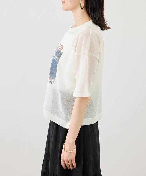 ROPE' PICNIC（ロペピクニック）の「フォトプリントニットTシャツ（ニット/セーター・レディース・クリーム/キナリ・FREE）」の21枚目の写真