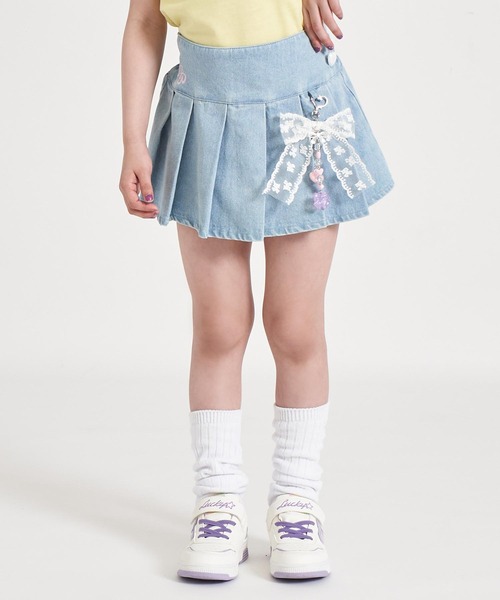 ANAP kids(アナップキッズ)の「チャーム付 サイドハートボタン プリーツスカート(スカート・キッズ・ラベンダー/ライトブルー/ピンク・110/130/120)」の17枚目の写真