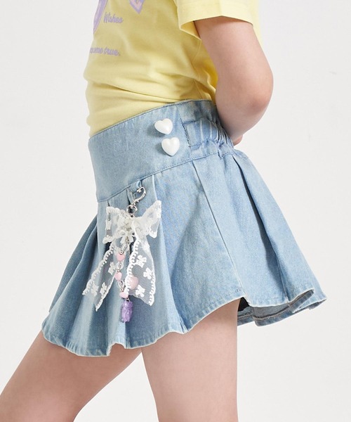 ANAP kids(アナップキッズ)の「チャーム付 サイドハートボタン プリーツスカート(スカート・キッズ・ラベンダー/ライトブルー/ピンク・110/130/120)」の13枚目の写真