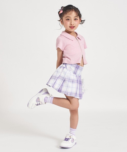 ANAP kids(アナップキッズ)の「チャーム付 サイドハートボタン プリーツスカート(スカート・キッズ・ラベンダー/ライトブルー/ピンク・110/130/120)」の11枚目の写真