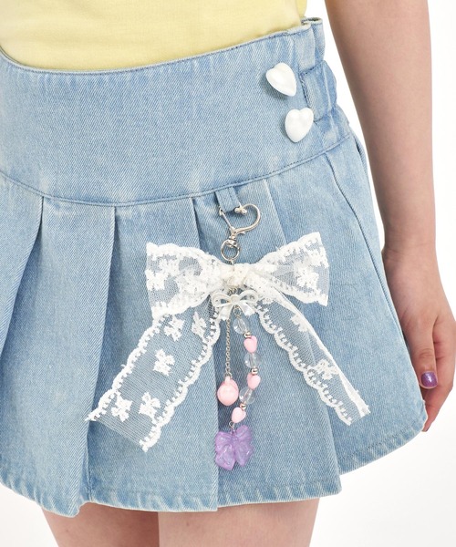ANAP kids(アナップキッズ)の「チャーム付 サイドハートボタン プリーツスカート(スカート・キッズ・ラベンダー/ライトブルー/ピンク・110/130/120)」の15枚目の写真