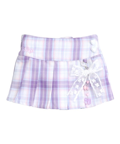 ANAP kids(アナップキッズ)の「チャーム付 サイドハートボタン プリーツスカート(スカート・キッズ・ラベンダー/ライトブルー/ピンク・110/130/120)」の5枚目の写真