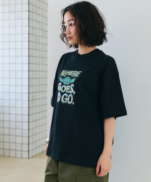 STAR WARS(スターウォーズ)の「【STAR WARS/スターウォーズ】マンダロリアン・アンド・グローグー半袖Tシャツ / Over Harf Sleeve T-shirt《UNISEX》(2026SS)(Tシャツ/カットソー・レディース・ブラック/ホワイト・L/M)」の5枚目の写真