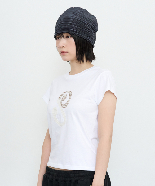 PARAKEET(パラキート)の「アプリケロゴT(ホワイト)(Tシャツ/カットソー・レディース・ホワイト・OS)」の5枚目の写真