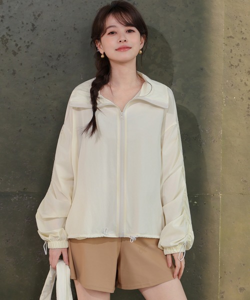 TeddyShop(テディショップ)の「【UVカット率99%以上/接触・急速冷感/ドローコード調節可/2WAYスタンドネック/軽量】長袖 ラッシュガード パーカー レディース(ラッシュガード・レディース・カーキ/クリーム/モカ/ブラック・S/L/M)」の21枚目の写真