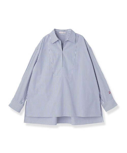 DRESSTERIOR（ドレステリア）の「【接触冷感/UVカット/着回し】スキッパーブラウス（シャツ/ブラウス・レディース・ネイビー/オフホワイト/ブルー系その他4・34/36/38）」の4枚目の写真