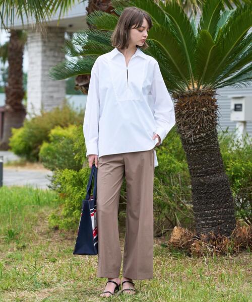 DRESSTERIOR（ドレステリア）の「【接触冷感/UVカット/着回し】スキッパーブラウス（シャツ/ブラウス・レディース・ネイビー/オフホワイト/ブルー系その他4・34/36/38）」の14枚目の写真