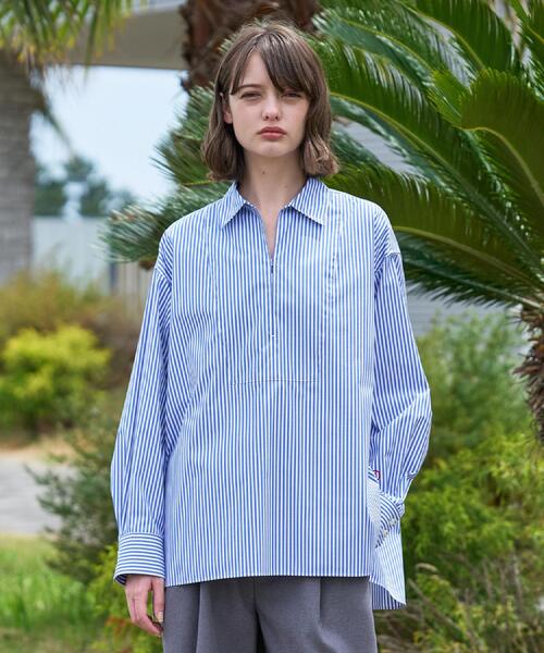 DRESSTERIOR（ドレステリア）の「【接触冷感/UVカット/着回し】スキッパーブラウス（シャツ/ブラウス・レディース・ネイビー/オフホワイト/ブルー系その他4・34/36/38）」の20枚目の写真