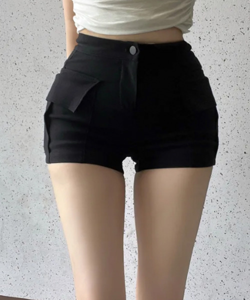 VIVID LADY(ビビッドレディー)の「骨盤パッド カーゴショートパンツ(カーゴパンツ・レディース・ブラック/ベージュ・MEDIUM/SMALL)」の4枚目の写真