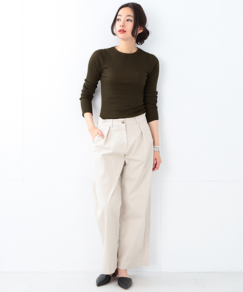 Demi-Luxe BEAMS（デミルクス ビームス）の「Demi-Luxe BEAMS / バイオチノ ワイドパンツ（その他パンツ・レディース・ベージュ/ネイビー・36/38/40）」の13枚目の写真