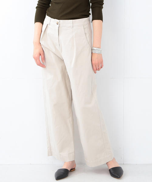 Demi-Luxe BEAMS（デミルクス ビームス）の「Demi-Luxe BEAMS / バイオチノ ワイドパンツ（その他パンツ・レディース・ベージュ/ネイビー・36/38/40）」の3枚目の写真