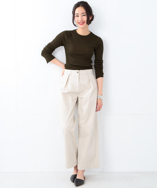 Demi-Luxe BEAMS（デミルクス ビームス）の「Demi-Luxe BEAMS / バイオチノ ワイドパンツ（その他パンツ・レディース・ベージュ/ネイビー・36/38/40）」の9枚目の写真