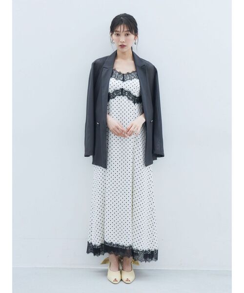 LAGUNAMOON(ラグナムーン)の「レーストリムドットキャミワンピース(ワンピース・レディース・ブラウン/アイボリー・MEDIUM/SMALL)」の19枚目の写真