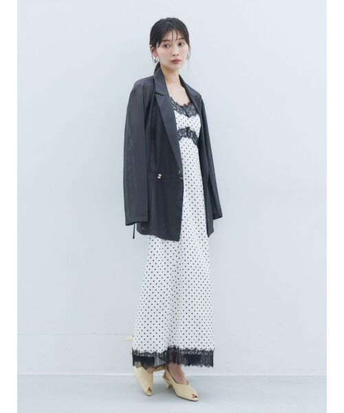 LAGUNAMOON(ラグナムーン)の「レーストリムドットキャミワンピース(ワンピース・レディース・ブラウン/アイボリー・MEDIUM/SMALL)」の20枚目の写真