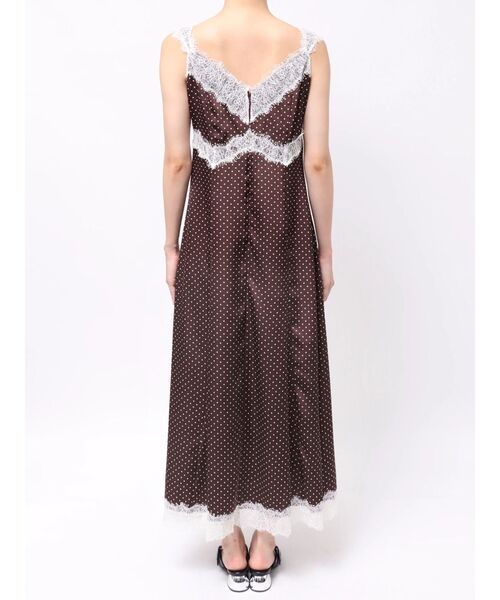 LAGUNAMOON(ラグナムーン)の「レーストリムドットキャミワンピース(ワンピース・レディース・ブラウン/アイボリー・MEDIUM/SMALL)」の11枚目の写真