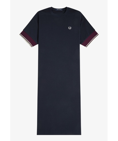 FRED PERRY(フレッドペリー)の「Contrast Cuff Pique T-Shirt Dress/コントラストカフ鹿の子Tシャツワンピース(ワンピース・レディース・ネイビー・10)」の7枚目の写真