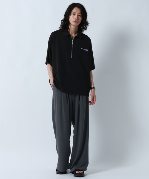 RAGEBLUE(レイジブルー)の「ONEPOINT DESIGN HALF ZIP TSHIRTS/ ワンポイントデザイン/ハーフジップTシャツ(Tシャツ/カットソー・メンズ・ライトグレー/ブラック/ホワイト・MEDIUM/LARGE)」の4枚目の写真