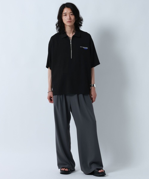 RAGEBLUE(レイジブルー)の「ONEPOINT DESIGN HALF ZIP TSHIRTS/ ワンポイントデザイン/ハーフジップTシャツ(Tシャツ/カットソー・メンズ・ライトグレー/ブラック/ホワイト・MEDIUM/LARGE)」の5枚目の写真