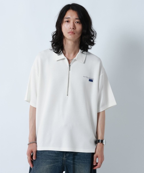 RAGEBLUE(レイジブルー)の「ONEPOINT DESIGN HALF ZIP TSHIRTS/ ワンポイントデザイン/ハーフジップTシャツ(Tシャツ/カットソー・メンズ・ライトグレー/ブラック/ホワイト・MEDIUM/LARGE)」の18枚目の写真