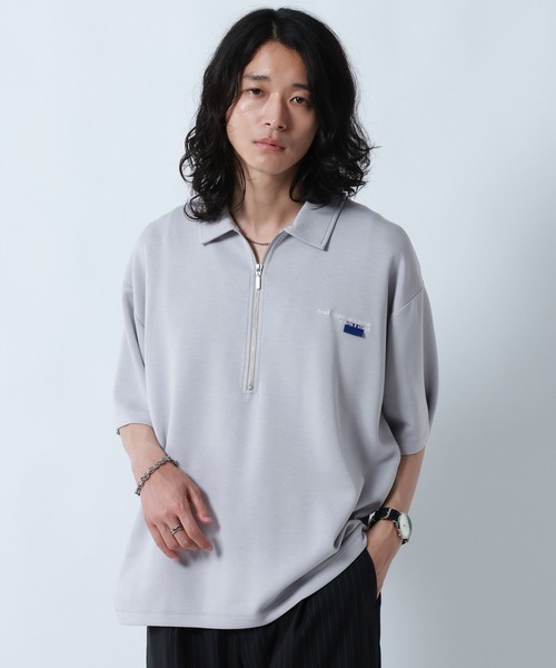 RAGEBLUE(レイジブルー)の「ONEPOINT DESIGN HALF ZIP TSHIRTS/ ワンポイントデザイン/ハーフジップTシャツ(Tシャツ/カットソー・メンズ・ライトグレー/ブラック/ホワイト・MEDIUM/LARGE)」の14枚目の写真
