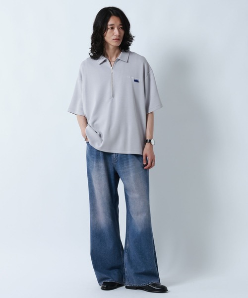 RAGEBLUE(レイジブルー)の「ONEPOINT DESIGN HALF ZIP TSHIRTS/ ワンポイントデザイン/ハーフジップTシャツ(Tシャツ/カットソー・メンズ・ライトグレー/ブラック/ホワイト・MEDIUM/LARGE)」の15枚目の写真