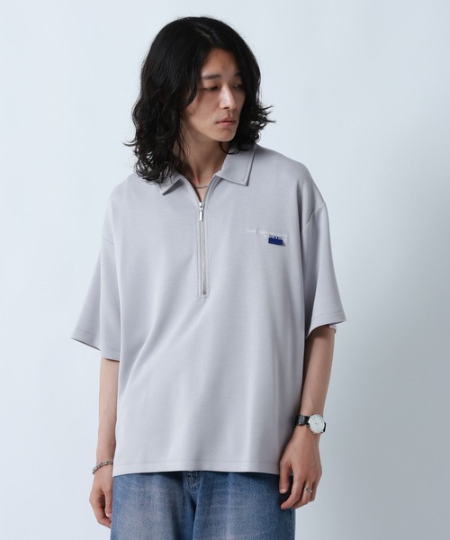 RAGEBLUE(レイジブルー)の「ONEPOINT DESIGN HALF ZIP TSHIRTS/ ワンポイントデザイン/ハーフジップTシャツ(Tシャツ/カットソー・メンズ・ライトグレー/ブラック/ホワイト・MEDIUM/LARGE)」の7枚目の写真