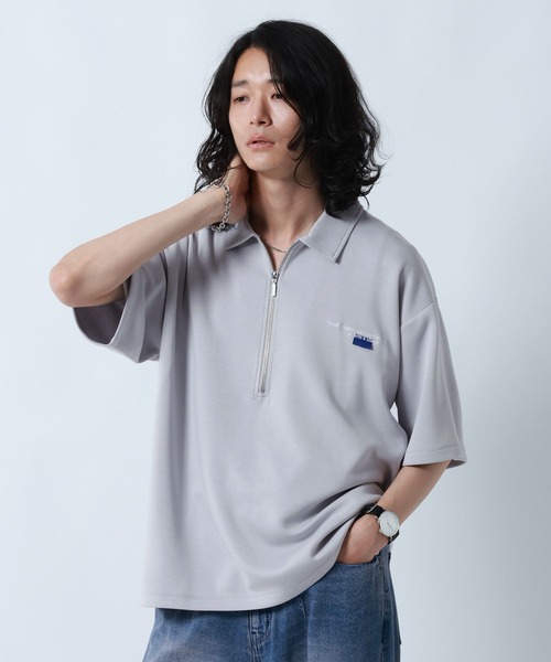 RAGEBLUE(レイジブルー)の「ONEPOINT DESIGN HALF ZIP TSHIRTS/ ワンポイントデザイン/ハーフジップTシャツ(Tシャツ/カットソー・メンズ・ライトグレー/ブラック/ホワイト・MEDIUM/LARGE)」の8枚目の写真