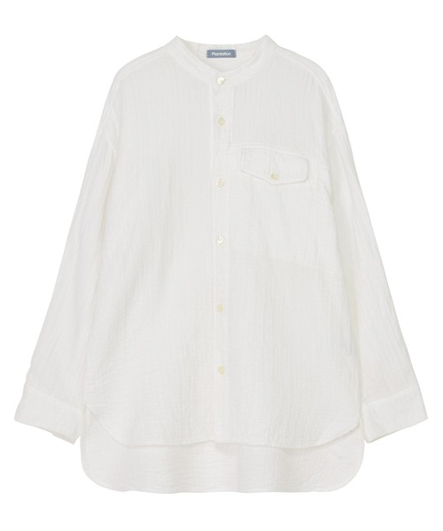 Plantation(プランテーション)の「BIZENダブルガーゼ / S(シャツ/ブラウス・レディース・ライトブルー/ホワイト/ネイビー・M size)」の2枚目の写真