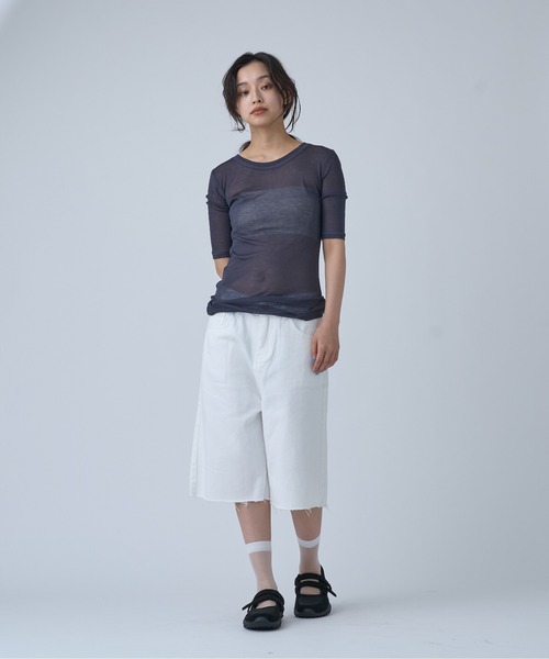 OFROOM(オフルーム)の「Cut Off Denim Shorts|カットオフデニムハーフパンツ(デニムパンツ・レディース・ブルー/ホワイト・SMALL/MEDIUM)」の22枚目の写真