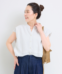 B.C STOCK | 《追加》手洗い可 / UVケア / 接触冷感 / フロントフレアースタンドシャツ(シャツ/ブラウス)