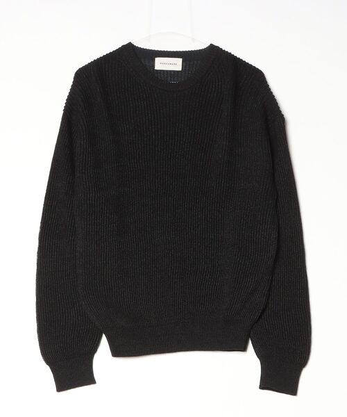 MARKAWARE Organic Cotton x Washi x Silk приталенный джемпер с круглым вырезом и рибом
