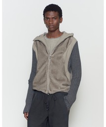NVRFRGT（ネヴァーフォーゲット）の「KNITTED SLEEVE PANELLED ZIP UP HOODED JACKET（ブルゾン）」