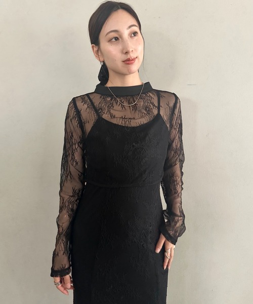 MYMOOD.(マイムード)の「総レース3WAYマーメイドドレス パーティードレス 結婚式 お呼ばれ オケージョンドレス(ドレス・レディース・チャコールグレー/ネイビー/アイボリー/ブラック・M)」の15枚目の写真