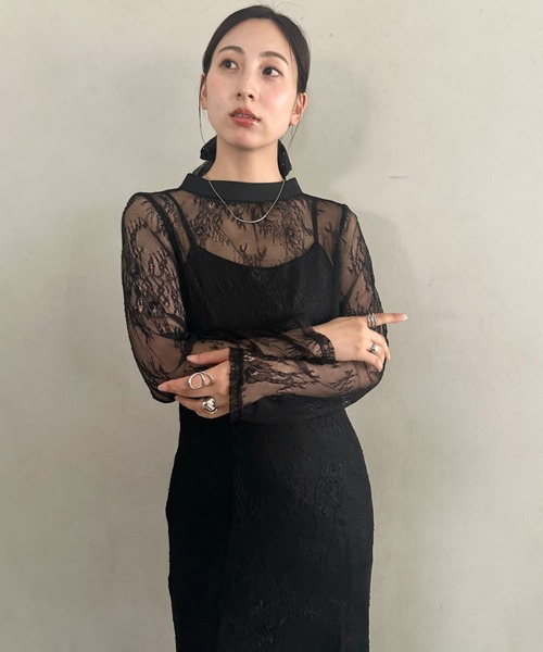 MYMOOD.(マイムード)の「総レース3WAYマーメイドドレス パーティードレス 結婚式 お呼ばれ オケージョンドレス(ドレス・レディース・チャコールグレー/ネイビー/アイボリー/ブラック・M)」の16枚目の写真
