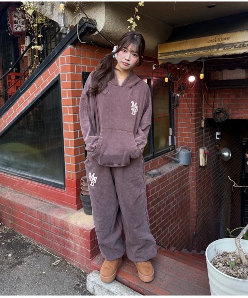 My sugar Babe（マイシュガーベイブ）の「chain pigment hoodie（パーカー・メンズ・ブルー/ブラウン/ピンク/ブラック/ネイビー・LARGE/MEDIUM）」の9枚目の写真