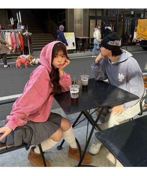 My sugar Babe（マイシュガーベイブ）の「chain pigment hoodie（パーカー・メンズ・ブルー/ブラウン/ピンク/ブラック/ネイビー・LARGE/MEDIUM）」の10枚目の写真