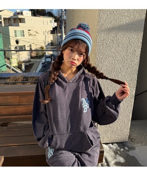 My sugar Babe（マイシュガーベイブ）の「chain pigment hoodie（パーカー・メンズ・ブルー/ブラウン/ピンク/ブラック/ネイビー・LARGE/MEDIUM）」の11枚目の写真