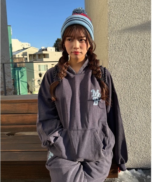 My sugar Babe（マイシュガーベイブ）の「chain pigment hoodie（パーカー・メンズ・ブルー/ブラウン/ピンク/ブラック/ネイビー・LARGE/MEDIUM）」の12枚目の写真