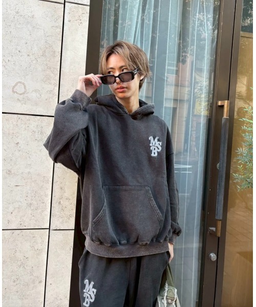 My sugar Babe（マイシュガーベイブ）の「chain pigment hoodie（パーカー・メンズ・ブルー/ブラウン/ピンク/ブラック/ネイビー・LARGE/MEDIUM）」の13枚目の写真