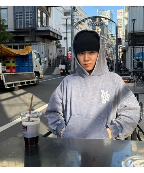 My sugar Babe（マイシュガーベイブ）の「chain pigment hoodie（パーカー・メンズ・ブルー/ブラウン/ピンク/ブラック/ネイビー・LARGE/MEDIUM）」の15枚目の写真