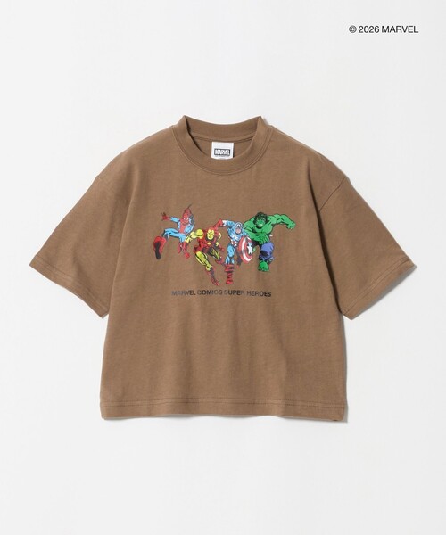 MARVEL(マーベル)の「【別注】<URBAMENT>MARVEL Tシャツ / キッズ 100cm-130cm(Tシャツ/カットソー・キッズ・ダークグレー/ブラウン系/ライトブルー・120cm/110cm/100cm/130cm)」の2枚目の写真