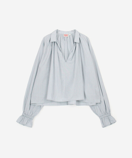 Bshop(ビショップ)の「INDIA INDUSTRY | コットン 長袖スキッパーシャツ STRIPE WOMEN(シャツ/ブラウス・レディース・ブルー系その他・1)」の2枚目の写真